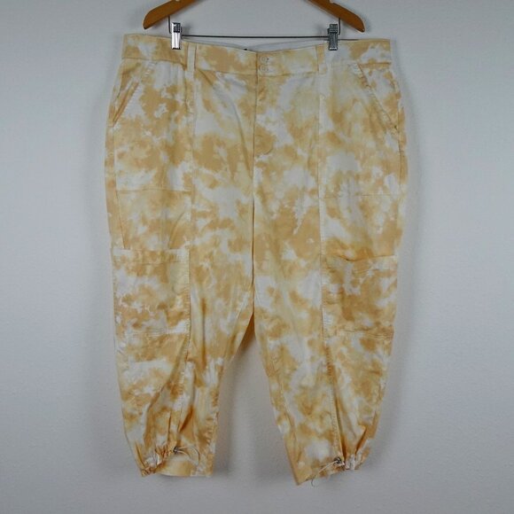 Lane Bryant Jogger Pants Women's Plus Size 22 White Brown Stretch - Picture 1 of 11